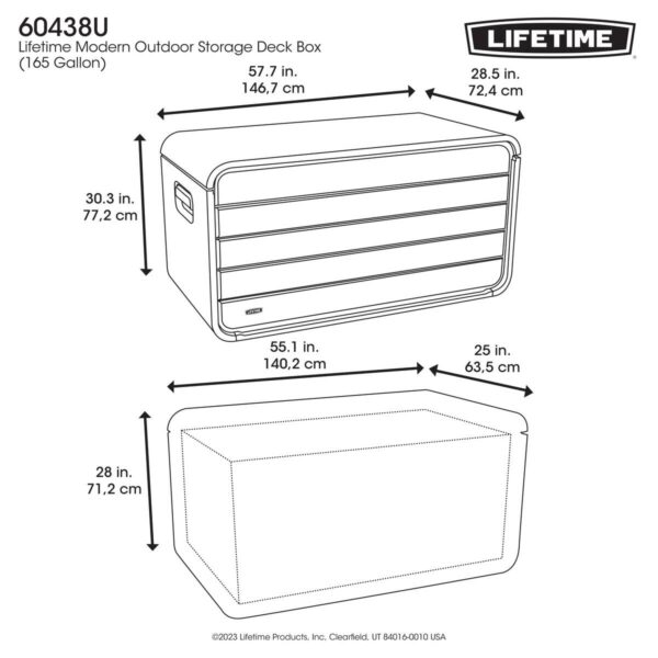 Lifetime Kissen- & Auflagenbox Space grau Kunststoff B/H/L: ca. 146,7x77,2x72,4 cm Lifetime Kissen- & Auflagenbox Space grau Kunststoff B/H/L: ca. 146,7x77,2x72,4 cm – Bild 2