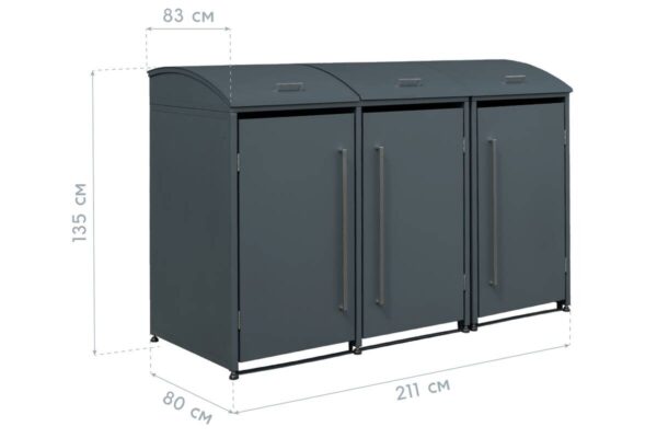 Westmann Mülltonnenbox Moderna anthrazit B/H/L: ca. 211x135x83 cm – Bild 3