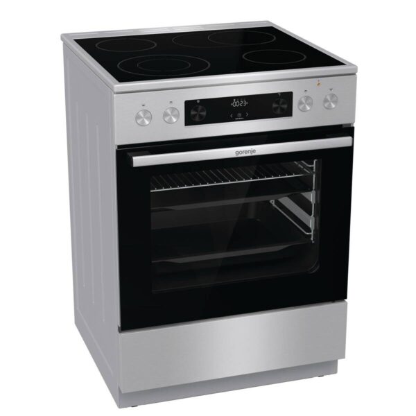 Gorenje Standherd 60cm mit Glaskeramikkochfeld GECS6C70XPA Edelstahloptik B/H/T: ca. 60x85x60 cm – Bild 4