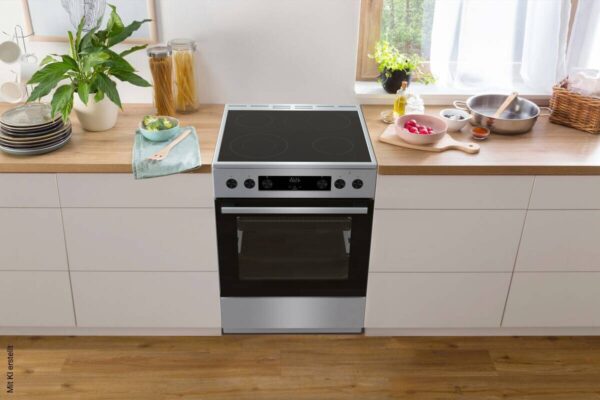Gorenje Standherd 60cm mit Glaskeramikkochfeld GECS6C70XPA Edelstahloptik B/H/T: ca. 60x85x60 cm – Bild 5