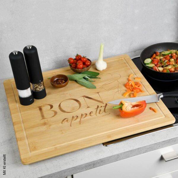 Kesper Herdabdeckplatte natur Bambus B/H/L: ca. 54x3x64 cm – Bild 4