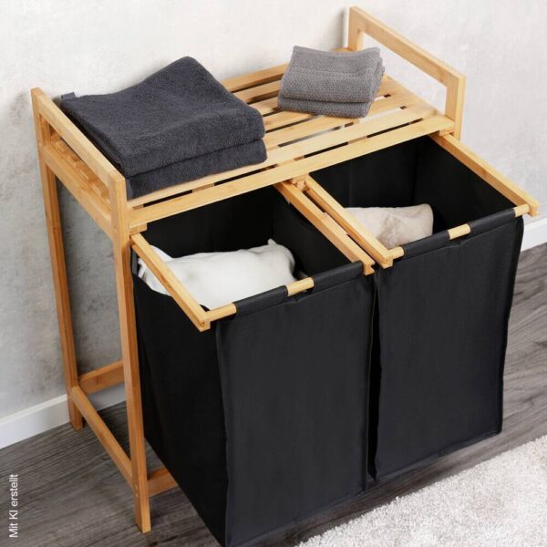 Kesper Wäschesammler natur Polyester B/H/L: ca. 33x73x64 cm Kesper Wäschesammler natur Polyester B/H/L: ca. 33x73x64 cm – Bild 2