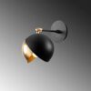 Opviq Wandleuchte Berceste schwarz gold Metall B/H/T/L: ca. 26x25x26x20 cm E27 1 Brennstellen – Bild 3