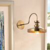 Opviq Wandleuchte Berceste gold Metall B/H/T/L: ca. 42x23x42x22 cm E27 1 Brennstellen – Bild 2