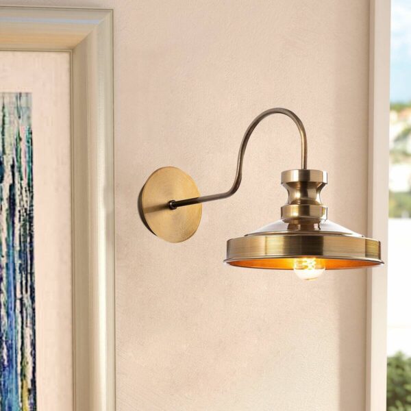 Opviq Wandleuchte Berceste gold Metall B/H/T/L: ca. 42x23x42x22 cm E27 1 Brennstellen – Bild 2