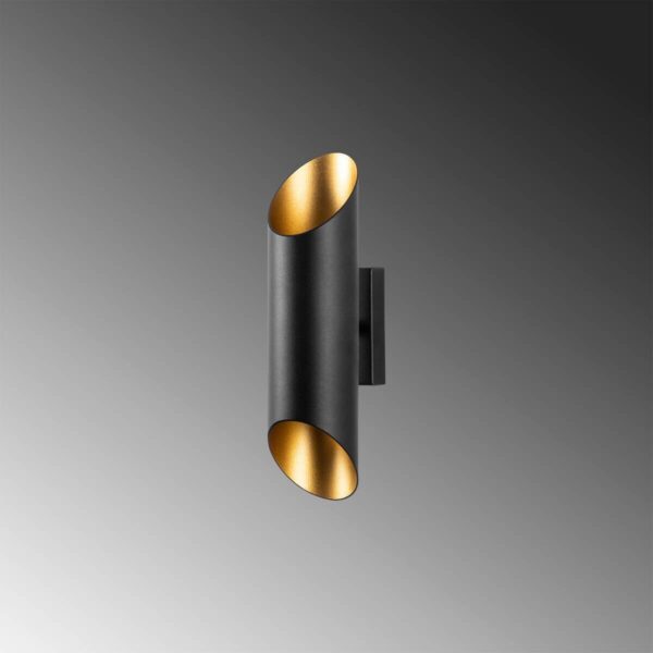 Opviq Wandleuchte Cut gold schwarz Metall B/H/T/L/D: ca. 12x30x12x8x8 cm G9 2 Brennstellen – Bild 3
