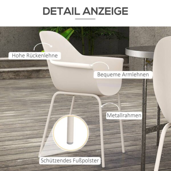 Outsunny Bistro-Set grau Stahl B/H/L: ca. 55x84x59 cm Outsunny Bistro-Set grau Stahl B/H/L: ca. 55x84x59 cm – Bild 5