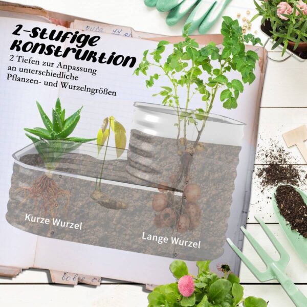 Outsunny Hochbeet silber Metall B/H/L: ca. 90x30x120 cm – Bild 3