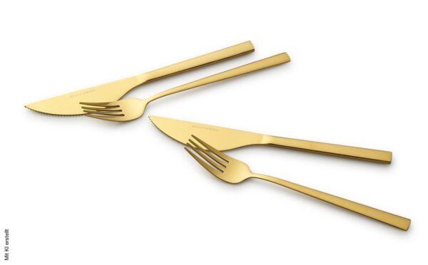 ECHTWERK Besteckset gold Edelstahl 4 tlg. ECHTWERK Besteckset gold Edelstahl 4 tlg. – Bild 2