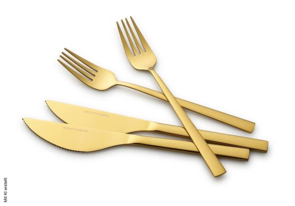 ECHTWERK Besteckset gold Edelstahl 4 tlg. ECHTWERK Besteckset gold Edelstahl 4 tlg. – Bild 3