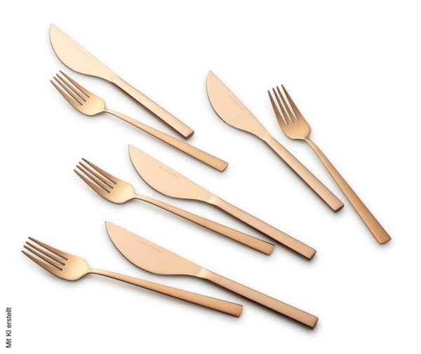 ECHTWERK Besteckset bronze Edelstahl 8 tlg. – Bild 2