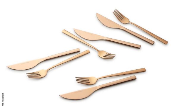 ECHTWERK Besteckset bronze Edelstahl 8 tlg. – Bild 3