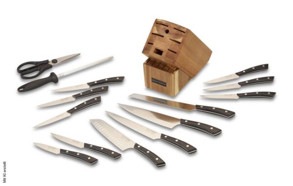 ECHTWERK Messerblock Premium braun Stahl 15 tlg. ECHTWERK Messerblock Premium braun Stahl 15 tlg. – Bild 2