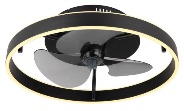 GLOBO Deckenventilator schwarz Opal Rauch H/D: ca. 14,5x50 cm max. 40 W – Bild 3