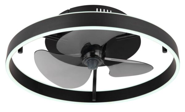GLOBO Deckenventilator schwarz Opal Rauch H/D: ca. 14,5x50 cm max. 40 W – Bild 5