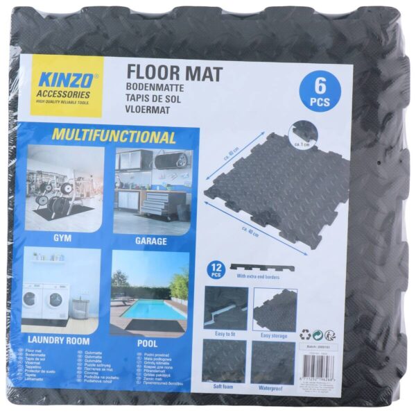 Bodenmatte schwarz B/H/L: ca. 40x1x40 cm 6 tlg. – Bild 3