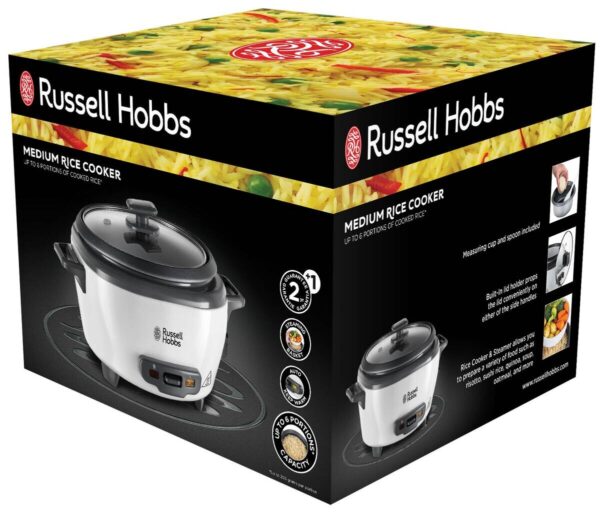 Russell Hobbs Reiskocher weiß Kunststoff Metall Glas B/H/L: ca. 21x19x15 cm – Bild 4