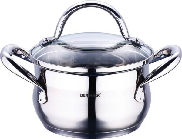 BERGNER Kasserolle GOURMET silber Edelstahl B/H/L/D: ca. 21,5x14x29,5x20 cm – Bild 3