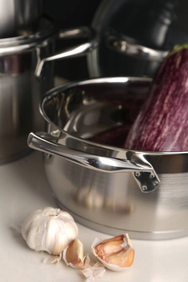 BERGNER Kasserolle GOURMET silber Edelstahl B/H/L/D: ca. 21,5x14x29,5x20 cm – Bild 4