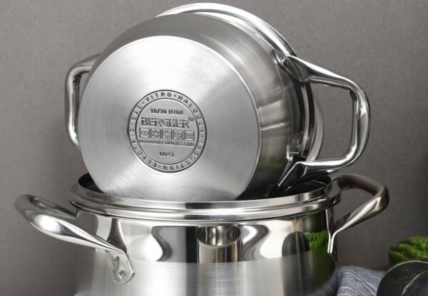 BERGNER Kasserolle GOURMET silber Edelstahl B/H/L/D: ca. 21,5x14x29,5x20 cm – Bild 5