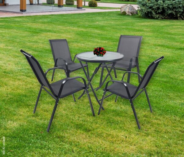 VCM Gartensitzgruppe Sonlas anthrazit Glas B/H/L: ca. 56x89x73 cm VCM Gartensitzgruppe Sonlas anthrazit Glas B/H/L: ca. 56x89x73 cm – Bild 2