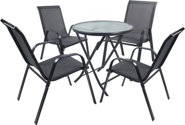 VCM Gartensitzgruppe Sonlas anthrazit Glas B/H/L: ca. 56x89x73 cm VCM Gartensitzgruppe Sonlas anthrazit Glas B/H/L: ca. 56x89x73 cm – Bild 4