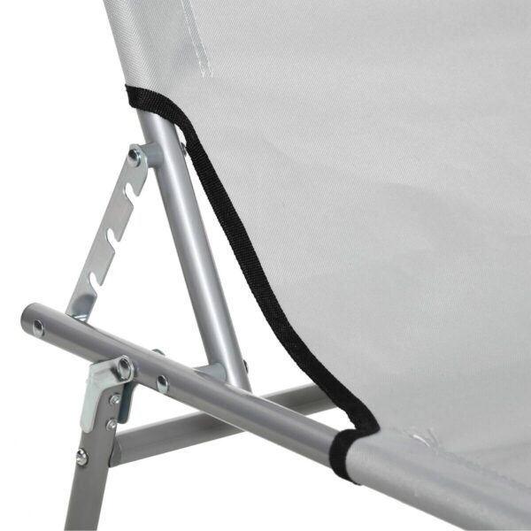 Outsunny Sonnenliege hellgrau Polyester B/H/L: ca. 58x36x187 cm Outsunny Sonnenliege hellgrau Polyester B/H/L: ca. 58x36x187 cm – Bild 5