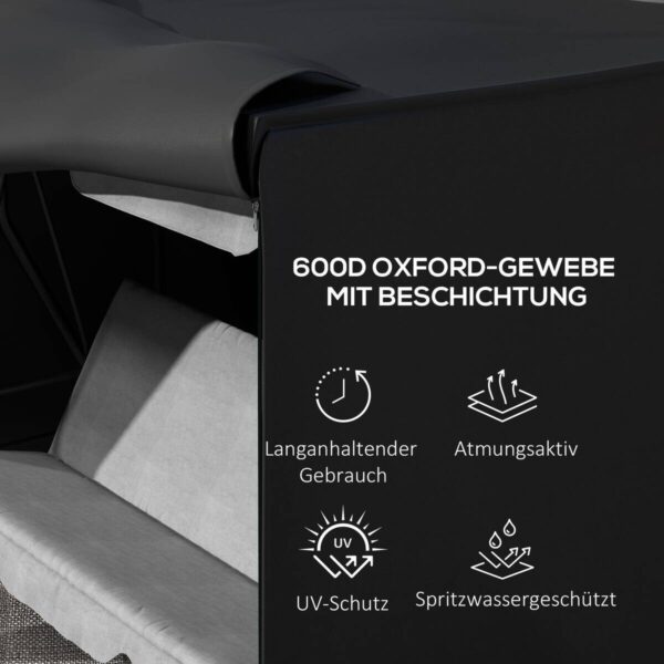 Outsunny Abdeckplane schwarz Polyester B/H/L: ca. 124x164x205 cm – Bild 2