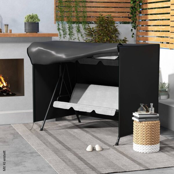 Outsunny Abdeckplane schwarz Polyester B/H/L: ca. 124x164x205 cm – Bild 4