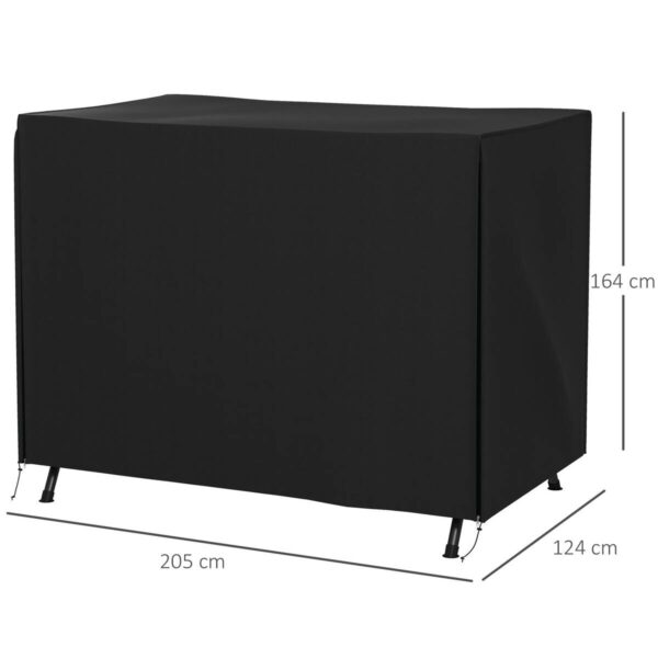 Outsunny Abdeckplane schwarz Polyester B/H/L: ca. 124x164x205 cm – Bild 5