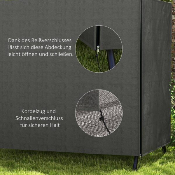 Outsunny Abdeckplane dunkelgrau Polyester B/H/L: ca. 114x152x177 cm – Bild 4