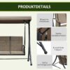 Outsunny Hollywoodschaukel braun Polyester B/H/L: ca. 128x172x196 cm Outsunny Hollywoodschaukel braun Polyester B/H/L: ca. 128x172x196 cm – Bild 5