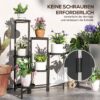 Outsunny Pflanzenständer schwarz Metall B/H/L: ca. 40x80x60 cm – Bild 2