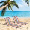 Outsunny Strandliege 2er Set mehrfarbig Stahl B/H/L: ca. 53x45x124 cm – Bild 3