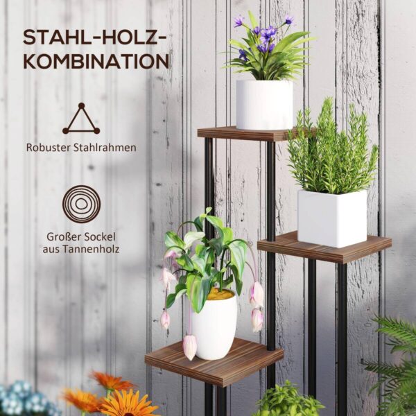 Outsunny Pflanzenständer braun Holz B/H/L: ca. 59x110x59 cm Outsunny Pflanzenständer braun Holz B/H/L: ca. 59x110x59 cm – Bild 5