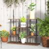 Outsunny Blumenständer braun Holz B/H/L: ca. 24x61,5x80 cm Outsunny Blumenständer braun Holz B/H/L: ca. 24x61,5x80 cm – Bild 3