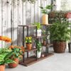 Outsunny Blumenständer braun Holz B/H/L: ca. 24x61,5x80 cm Outsunny Blumenständer braun Holz B/H/L: ca. 24x61,5x80 cm – Bild 4