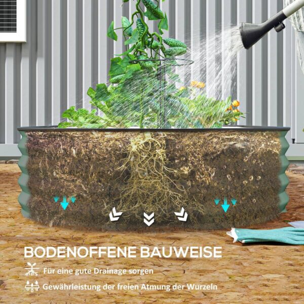 Outsunny Hochbeet 2er Set grün Stahl B/H/L: ca. 93x30x181 cm – Bild 4