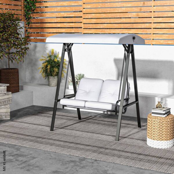 Outsunny Hollywoodschaukel grau Stahl B/H/L: ca. 116x172x145 cm Outsunny Hollywoodschaukel grau Stahl B/H/L: ca. 116x172x145 cm – Bild 4