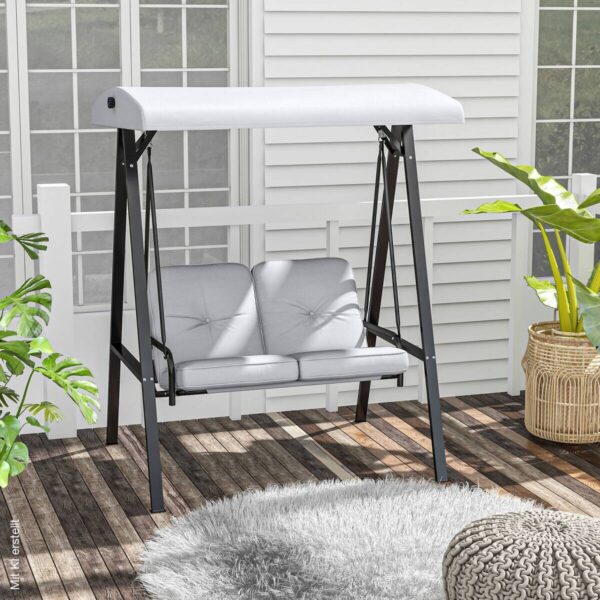 Outsunny Hollywoodschaukel grau Stahl B/H/L: ca. 116x172x145 cm Outsunny Hollywoodschaukel grau Stahl B/H/L: ca. 116x172x145 cm – Bild 5