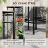 Outsunny Pflanzenständer 3er Set blau Metall B/H/L: ca. 28x71x28 cm – Bild 5