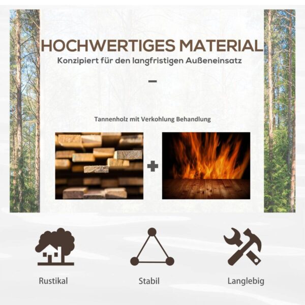 Outsunny Gartenbrücke braun Holz B/H/L: ca. 50x37x100 cm – Bild 3