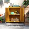 Outsunny Gartenschrank gelb Metall B/H/L: ca. 40x98,5x65,5 cm – Bild 2