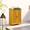 Outsunny Gartenschrank gelb Metall B/H/L: ca. 40x98,5x65,5 cm – Bild 3