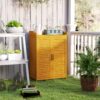 Outsunny Gartenschrank gelb Metall B/H/L: ca. 40x98,5x65,5 cm – Bild 5