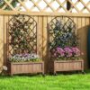 Outsunny Hochbeet 2er Set braun Holz B/H/L: ca. 25x97x52 cm – Bild 3