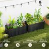 Outsunny Hochbeet 2er Set dunkelgrau Stahl B/H/L: ca. 60x60x120 cm – Bild 5