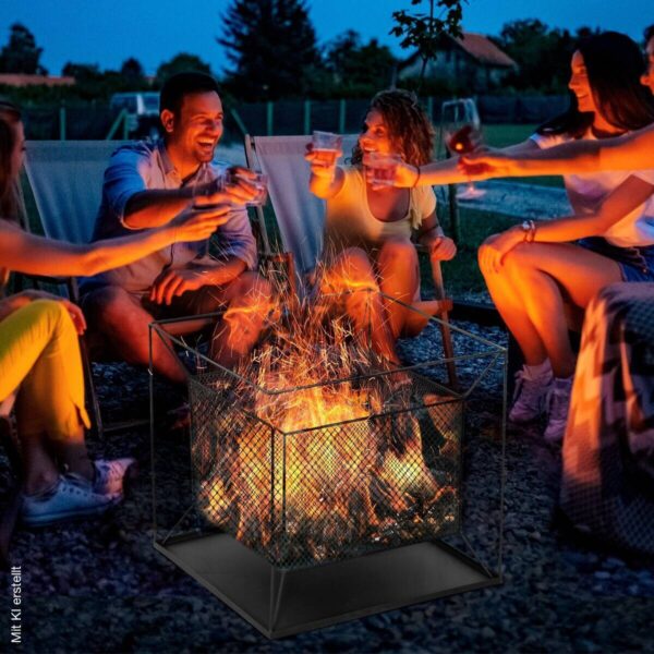 Outsunny Feuerschale schwarz Metall B/H/L: ca. 45x43x45 cm Outsunny Feuerschale schwarz Metall B/H/L: ca. 45x43x45 cm – Bild 3