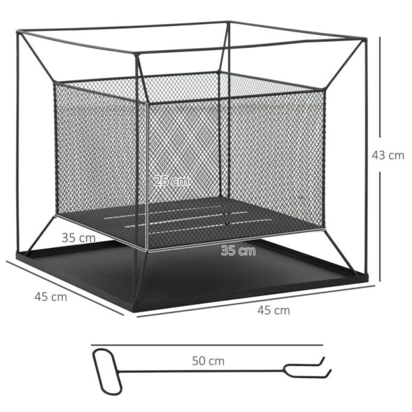 Outsunny Feuerschale schwarz Metall B/H/L: ca. 45x43x45 cm Outsunny Feuerschale schwarz Metall B/H/L: ca. 45x43x45 cm – Bild 4