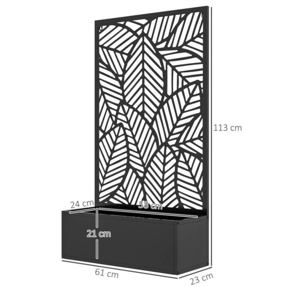 Outsunny Hochbeet schwarz Metall B/H/L: ca. 23x113x61 cm Outsunny Hochbeet schwarz Metall B/H/L: ca. 23x113x61 cm – Bild 3